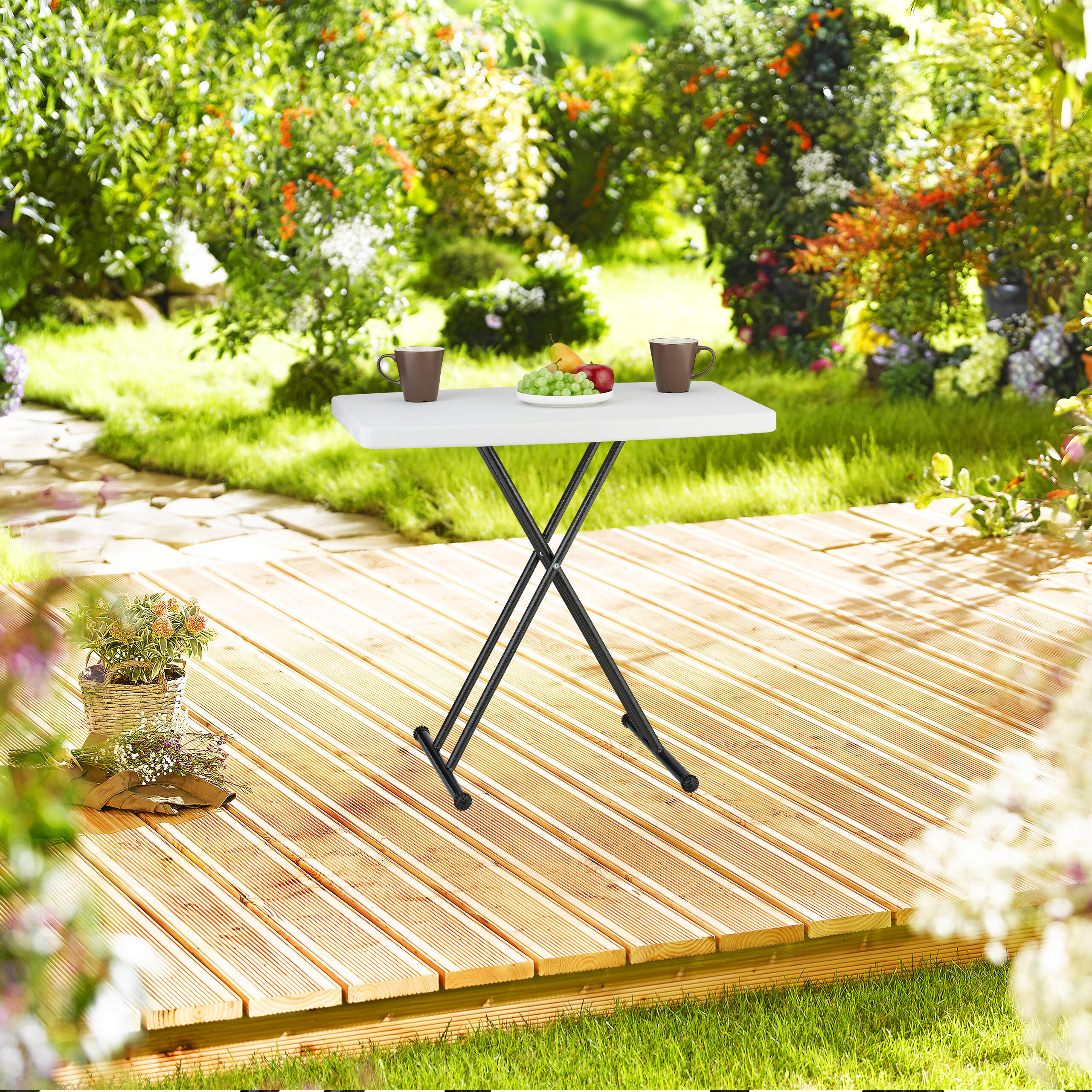 CAMPINGTISCH - Weiß, Kunststoff/Metall (49/78/71cm) - Relaxdays