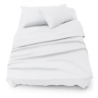 BETTLAKEN 3er Set - Spannbettlaken 180x200x30cm 2X Kissenbezug 50x80cm - White - Weiß, Textil (180/200cm)