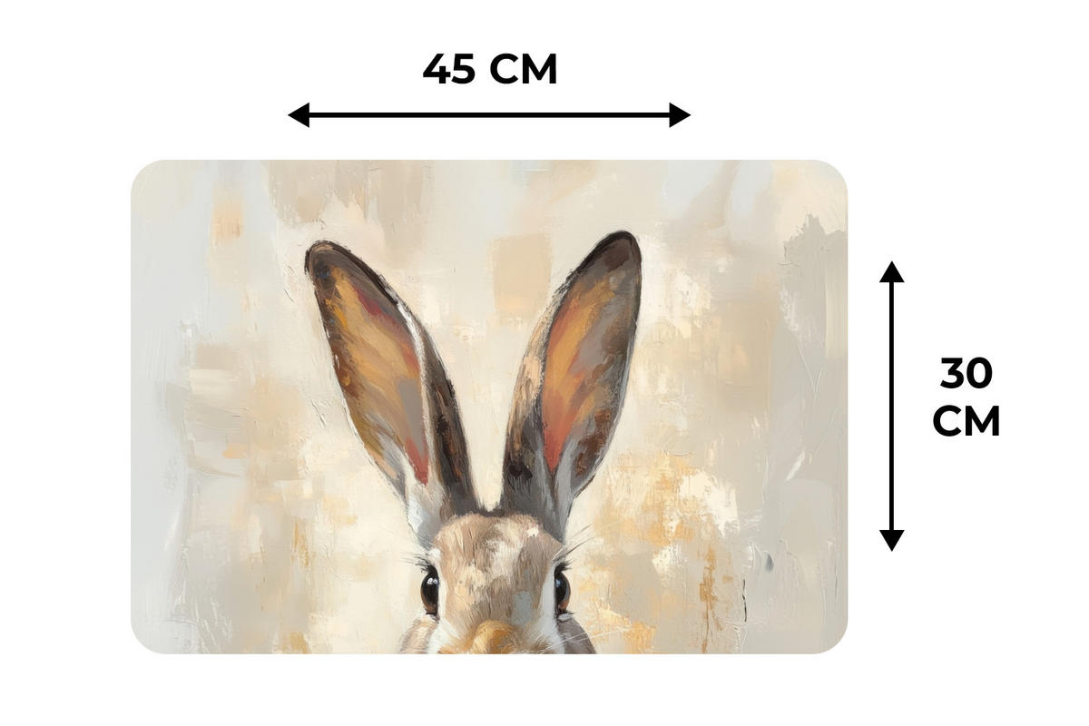 PLATZSETS 6er-Set Hase - Ohren - Braun Unterlage 45x30 cm - Beige, Kunststoff (0.3/45/30cm) - MuchoWow