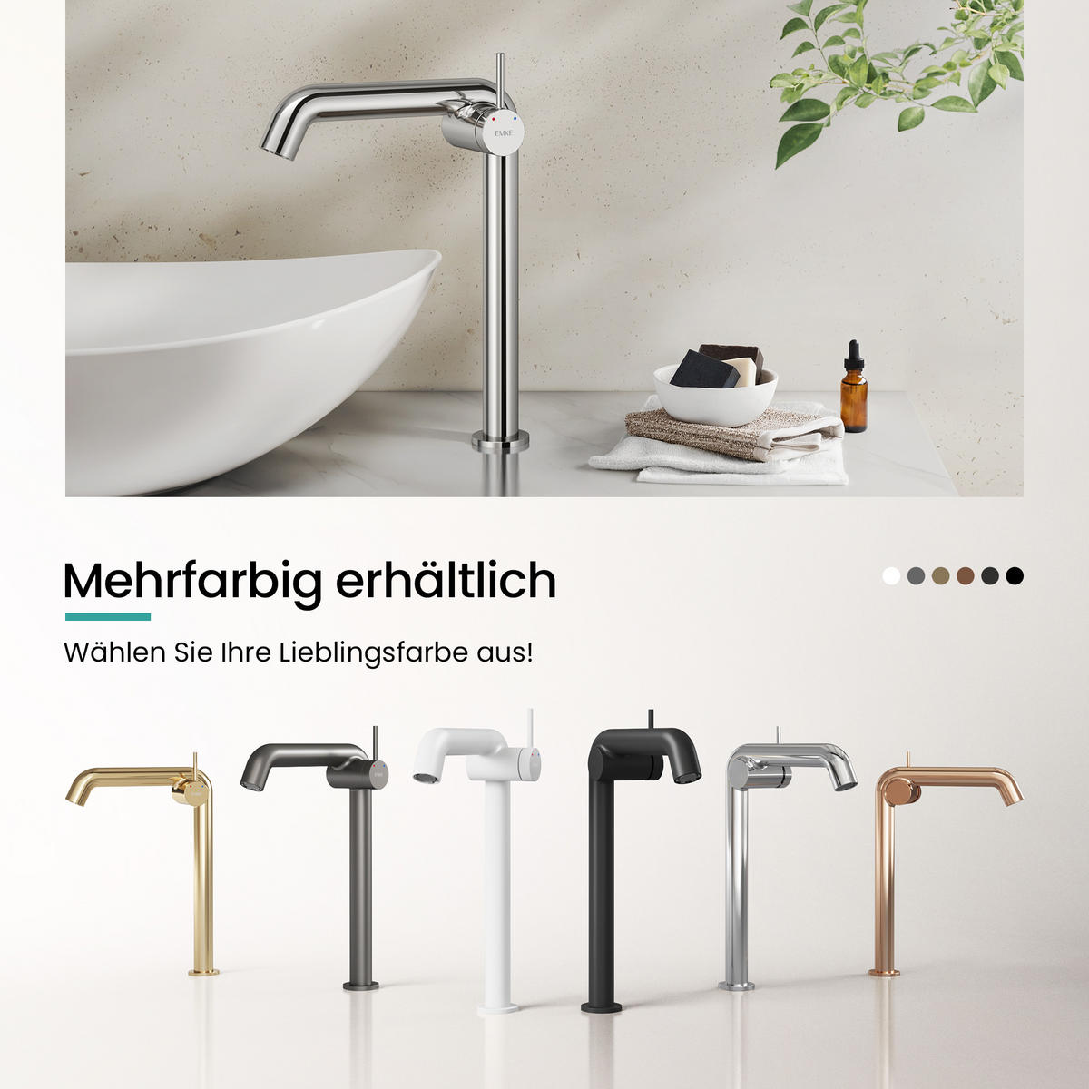 WASCHTISCHARMATUR Wasserzulaufrohr aus Edelstahl Chrom 26cm - Chromfarben, Metall (22/7.6/33.2cm) - EMKE