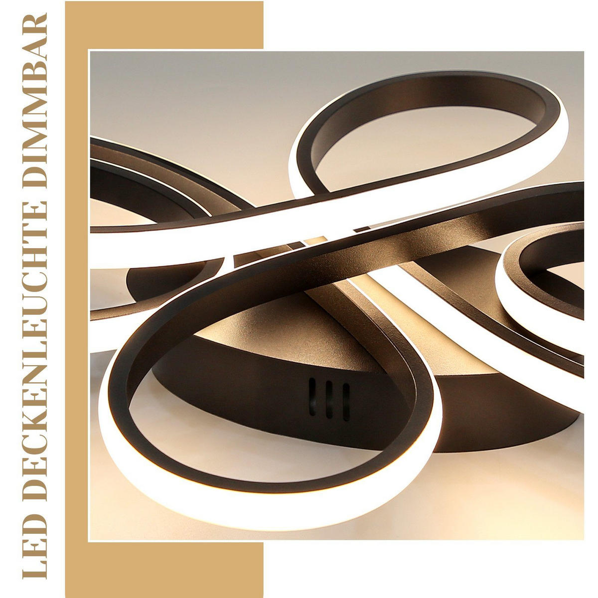 LED-DECKENLEUCHTE Alaric 80/50/8.5 cm - Schwarz, Metall (80/50/8.5cm) - Nettlife