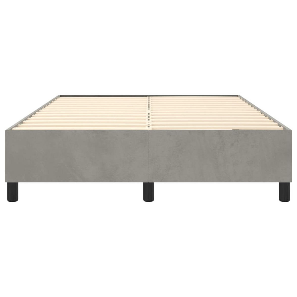 BOXBETTGESTELL Hellgrau 140/200 Cm Samt - Hellgrau, Textil (140/200cm) - vidaXL