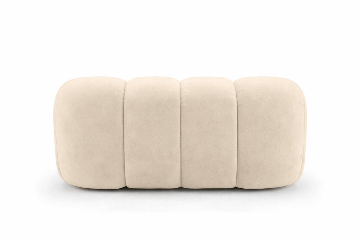 SESSEL modular, Veloursstoff Bluvel, Creme, CROISSANT - Creme, Holz (168/72/115cm) - Kaiser Möbel
