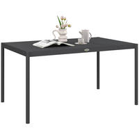 GARTENTISCH, Dunkelgrau, Aluminium - Dunkelgrau, Metall (145/90/74cm) - Outsunny