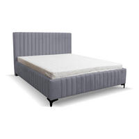 POLSTERBETT QUANT mit Bettkasten Velour Stoff 180 x 200 cm - Grau, Holzwerkstoff (180/200cm) - VENASI MÖBEL