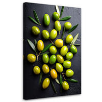 LEINWANDBILD Oliven Früchte 60x90cm - Grün, Textil (60/90cm) - Feeby