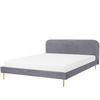 POLSTERBETT 180/200cm Grau Flayat - Grau, Textil (180/200cm) - Beliani