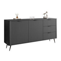 SIDEBOARD SCARLETT 163 2D3S MIT SCHUBLADEN SCHWARZ - Schwarz, Holzwerkstoff (163/81/38cm) - Lookway