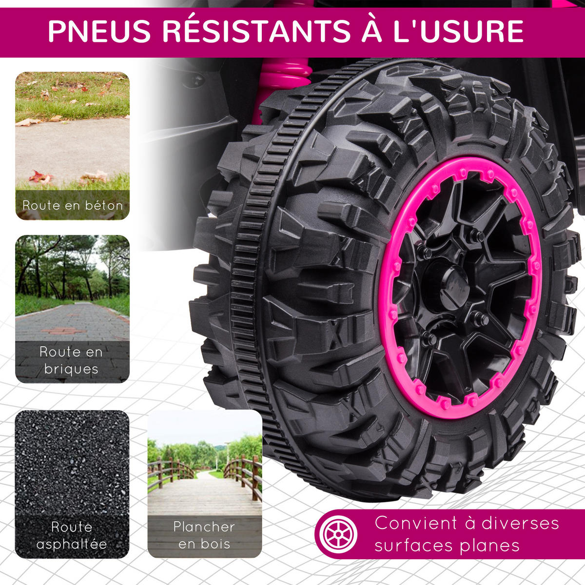 ELEKTRO-QUAD DE-13152 2 Motoren Schwarz/Rosa - Pink, Kunststoff (83/53/55.5cm) - ComfortXL
