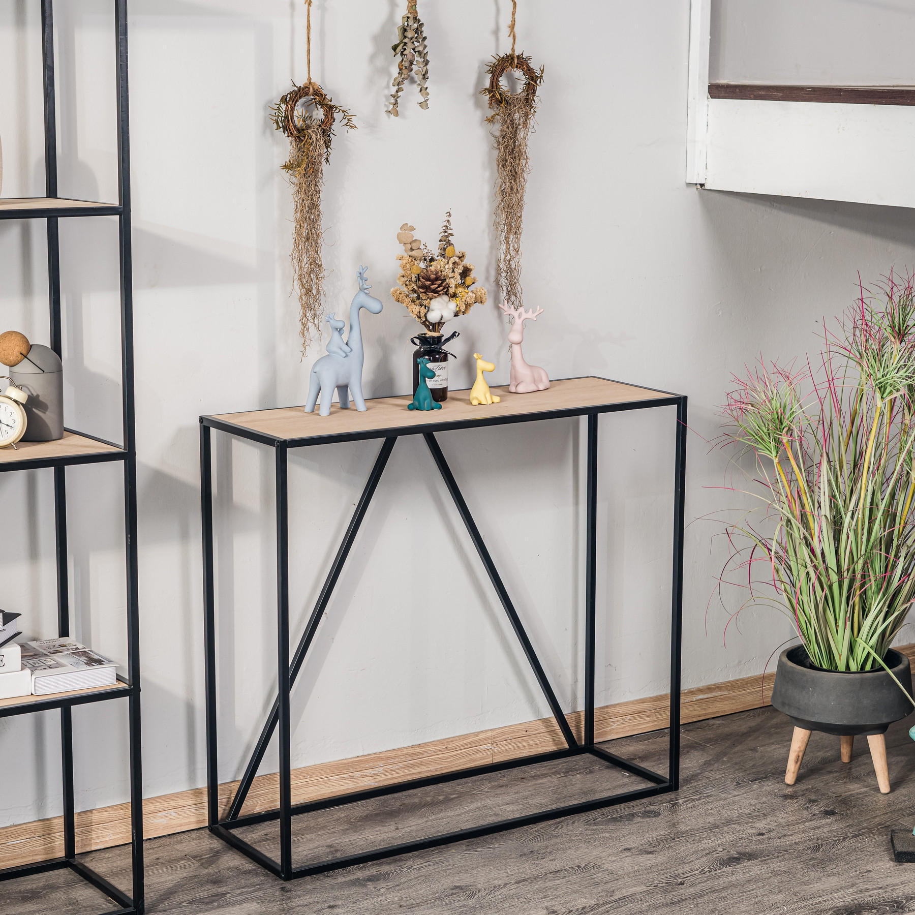 KONSOLENTISCH Rechteckig Schwarz 90 x 30 x 80 cm - Schwarz, Holz (30/90/80cm) - Nordlys