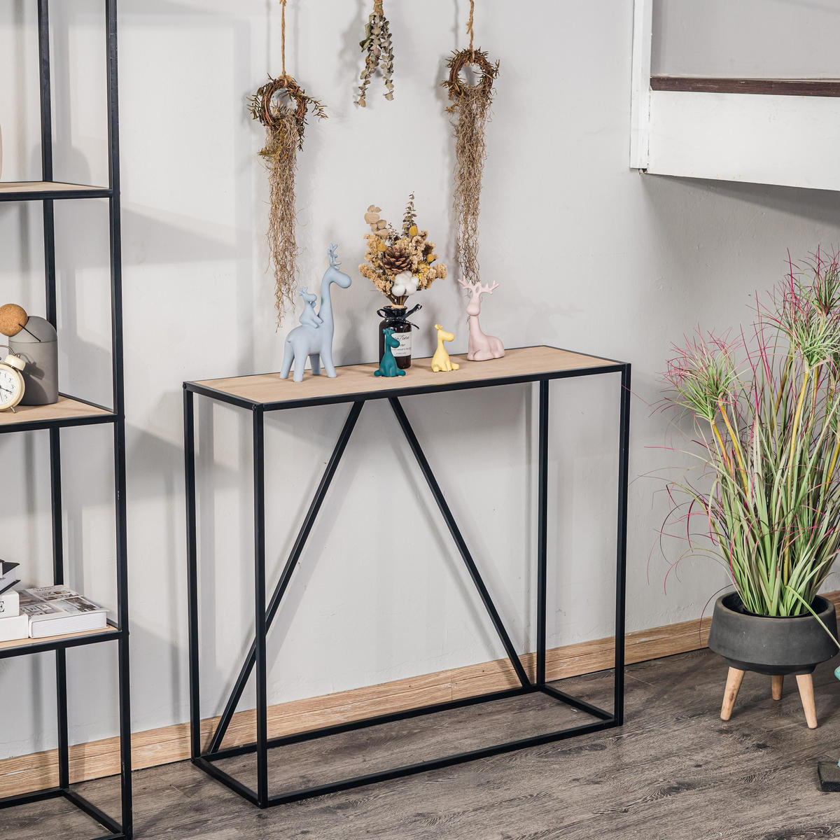 KONSOLENTISCH Rechteckig Schwarz 90 x 30 x 80 cm - Schwarz, Holz (30/90/80cm) - Nordlys