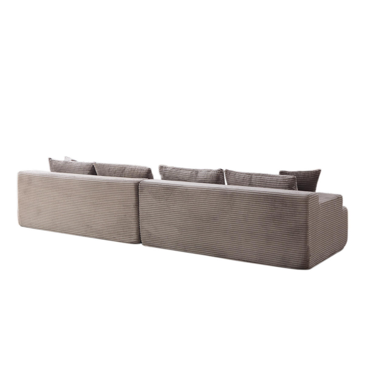 SOFAELEMENT 334/99/74.5 cm Grau Chenille mit 30D hochelastischem Schaumstoff und rutschfestem Bode - Grau, Textil (99/74.5/344cm) - Oxeza