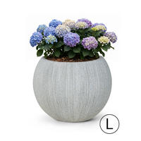 BLUMENTOPF Grau ROTONDO L 53x53x42 cm - Grau, Kunststoff (42cm) - Mazovia