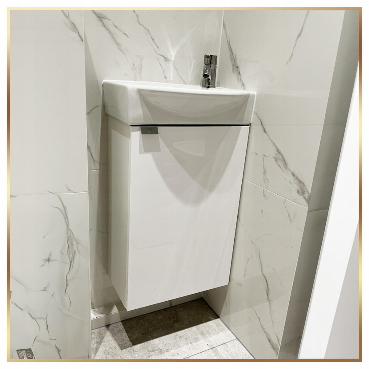 WASCHTISCHKOMBI 40cm mit Waschbecken weiß - Weiß, Holzwerkstoff (40/60/23cm) - Stamar