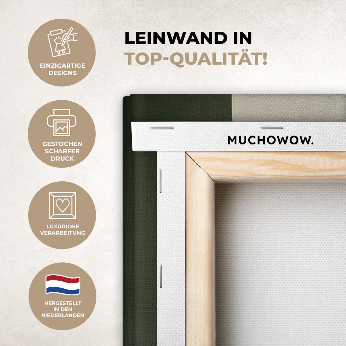 LEINWANDBILD Japandi - Grün - Abstrakt - Modern 40x60 cm - Salbeigrün, Textil (40/60cm) - MuchoWow