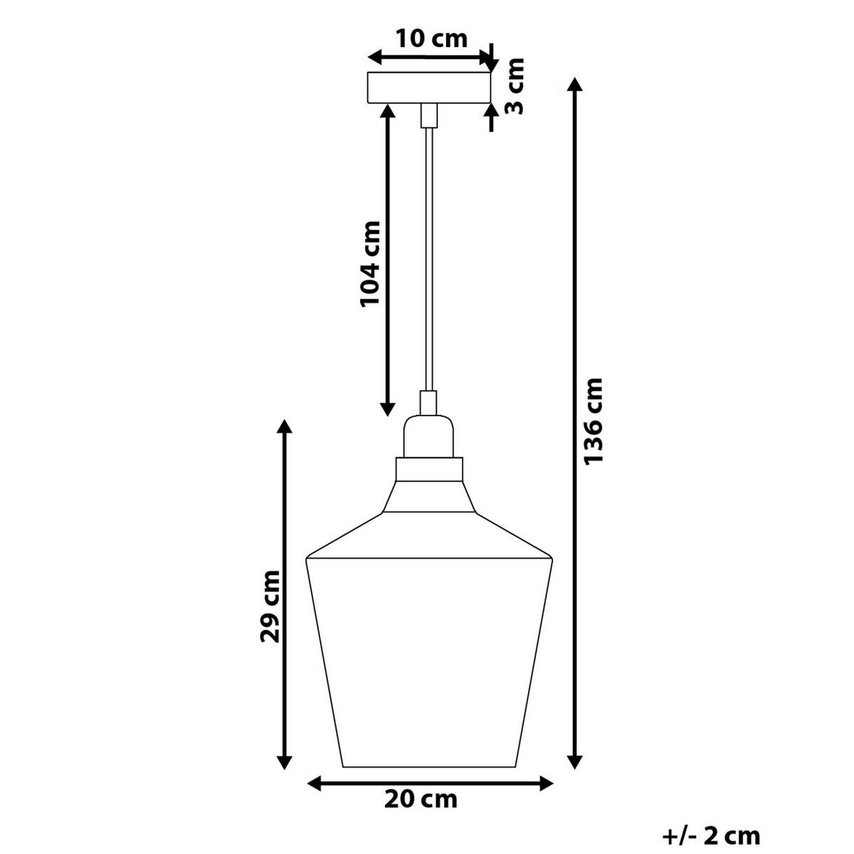 HÄNGELEUCHTE Santon 20/20/136 cm - Transparent, Glas (20/20/136cm) - Beliani