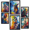 POSTER Set Mit 6 Bunte Starwars A3 & A4 Schwarzer Rahmen - Schwarz, Papier (29/3/42cm) - Nacnic