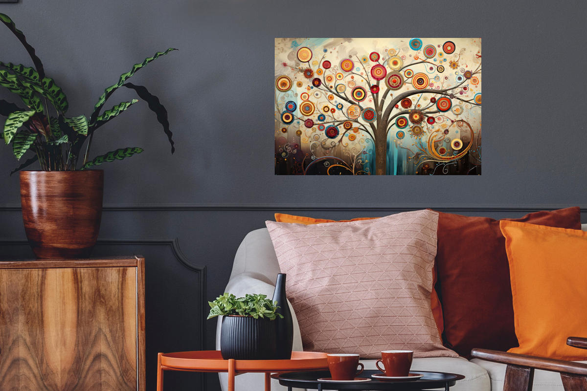 WANDTATTOO Baum - Baum des Lebens - Farbe 60x40 cm - Braun, Kunststoff (60/40/0.1cm) - MuchoWow