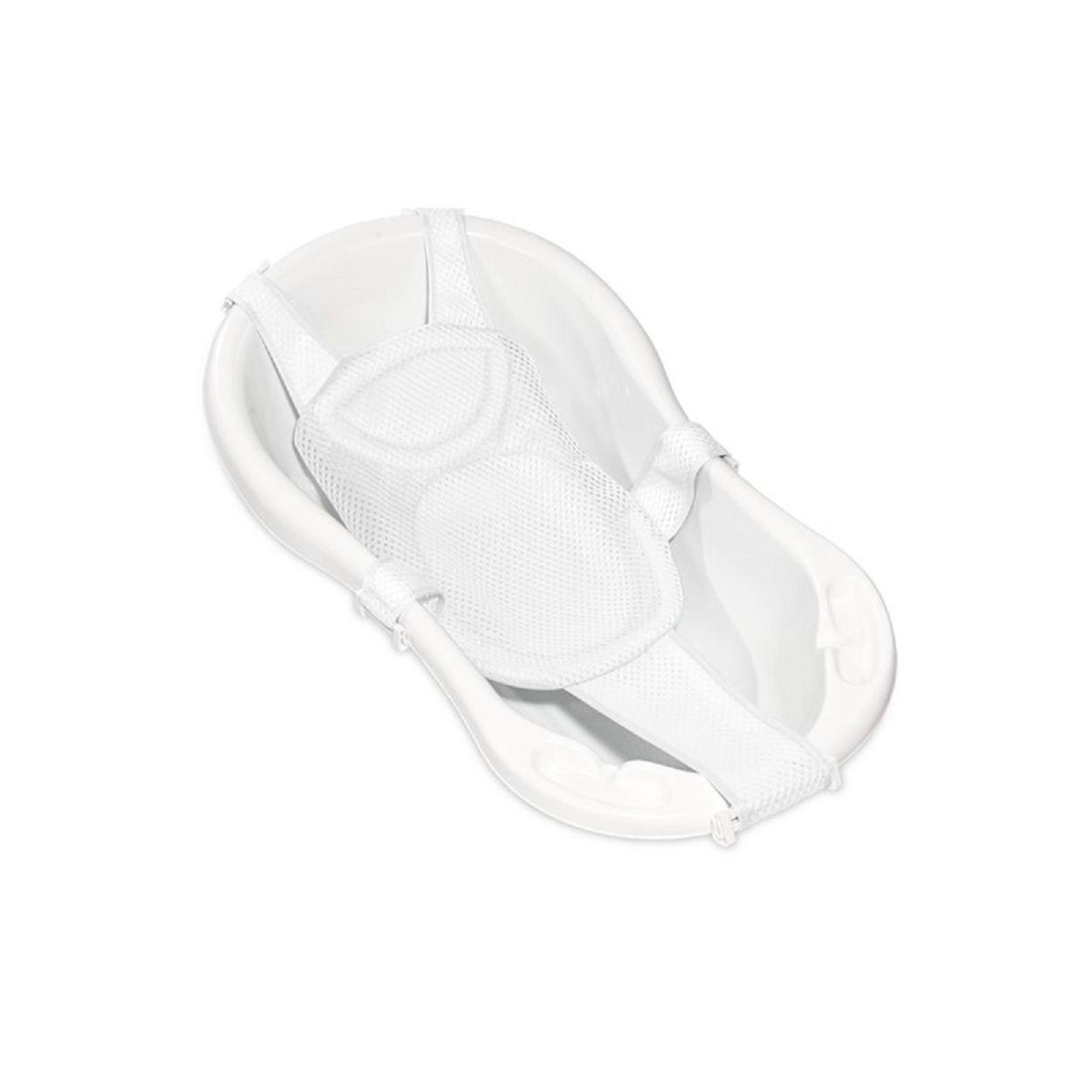 BABYBADENETZ Turtle weiß Badewanneneinsatz, Kunststoff-Clips, weiches Netz, universell passend - Weiß, Textil (60/80cm) - Lorelli