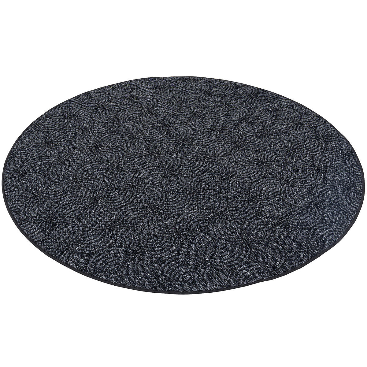 FEINSCHLINGE DESIGNER TEPPICH RUND CIRCLE - Schwarz/Grau, Textil (200/200cm) - Snapstyle