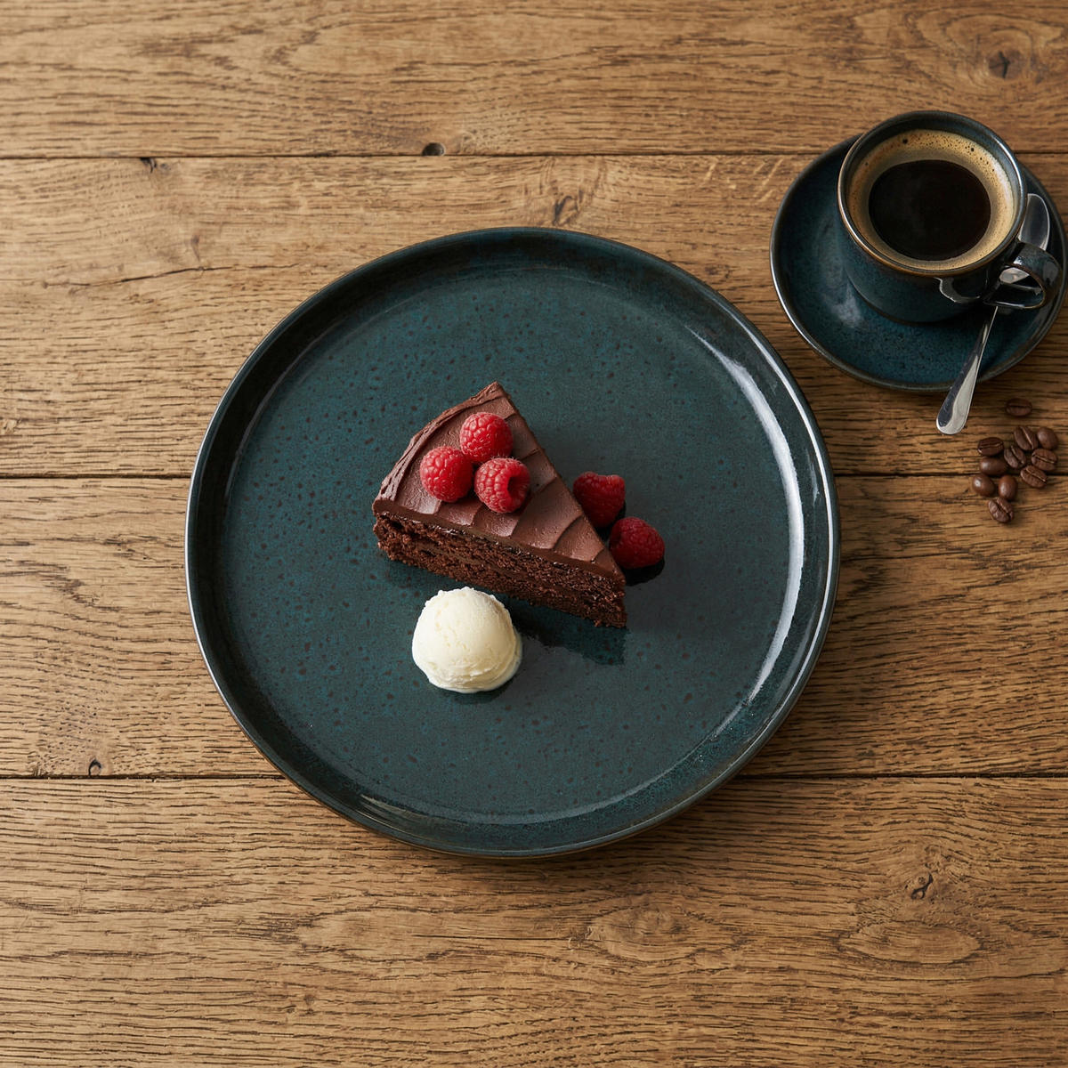 DESSERTTELLER Jade Schwarz 20,8/20,8/1,9 cm - Schwarz, Keramik (21cm) - Secret de Gourmet
