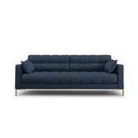 SOFA Mamaia aus strukturiertem Stoff blau 3 Sitzplätze - Blau, Textil (92/75/177cm) - Micadoni