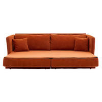 SOFA mit Schlaffunktion 182 cm Orange Cord - Orange, Metall (182/84/88cm) - Meubliv