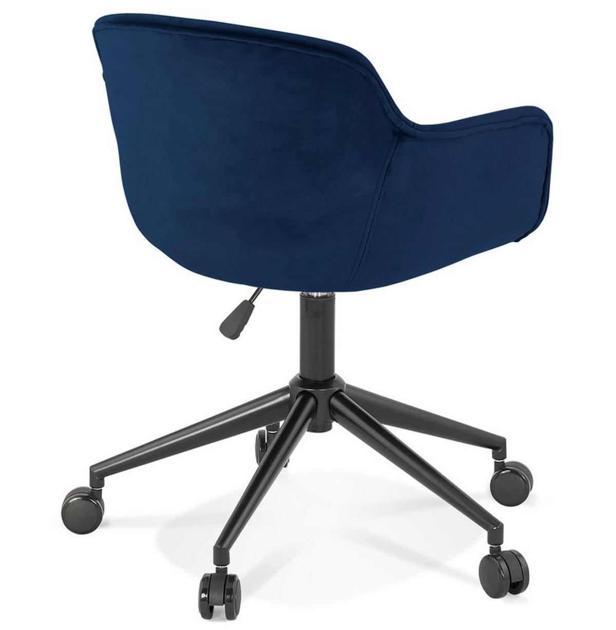 BÜROSTUHL Samt mit Rollen, 360° drehbar und höhenverstellbar PILANO, Blau 54x59x80 cm - Blau/Schwarz, Textil/Metall (59/80/54cm) - KADIMA DESIGN