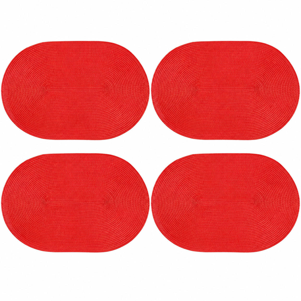 PLATZSET 4er Set Polypro Rot 45/30 cm - Rot, Kunststoff (30/45cm) - TiborTex