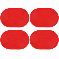 PLATZSET 4er Set Polypro Rot 45/30 cm - Rot, Kunststoff (30/45cm) - TiborTex