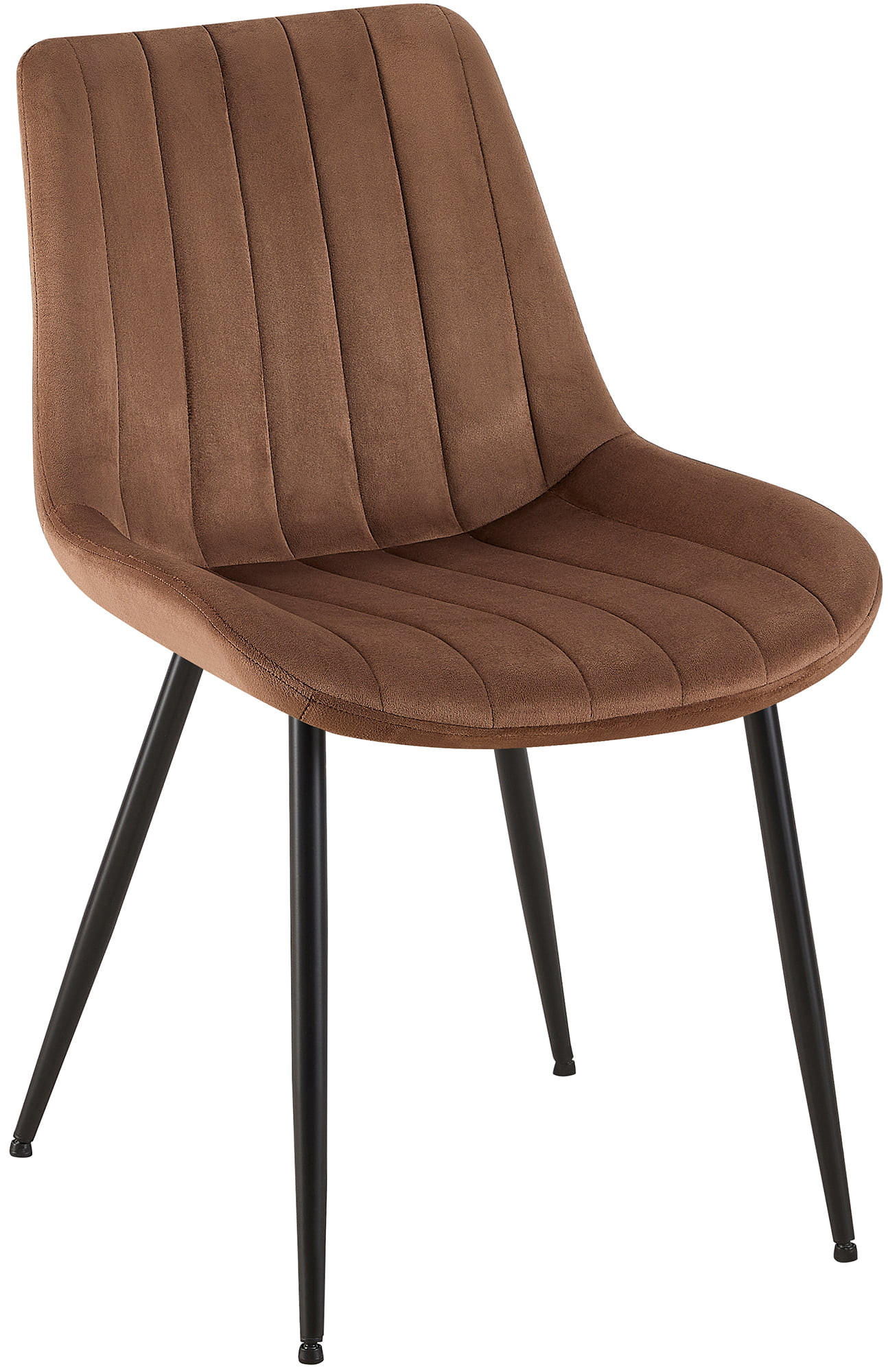 STUHL Samt braun - Schwarz/Braun, Textil/Metall (46/82/61cm) - CLP