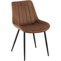 STUHL Samt braun - Schwarz/Braun, Textil/Metall (46/82/61cm) - CLP