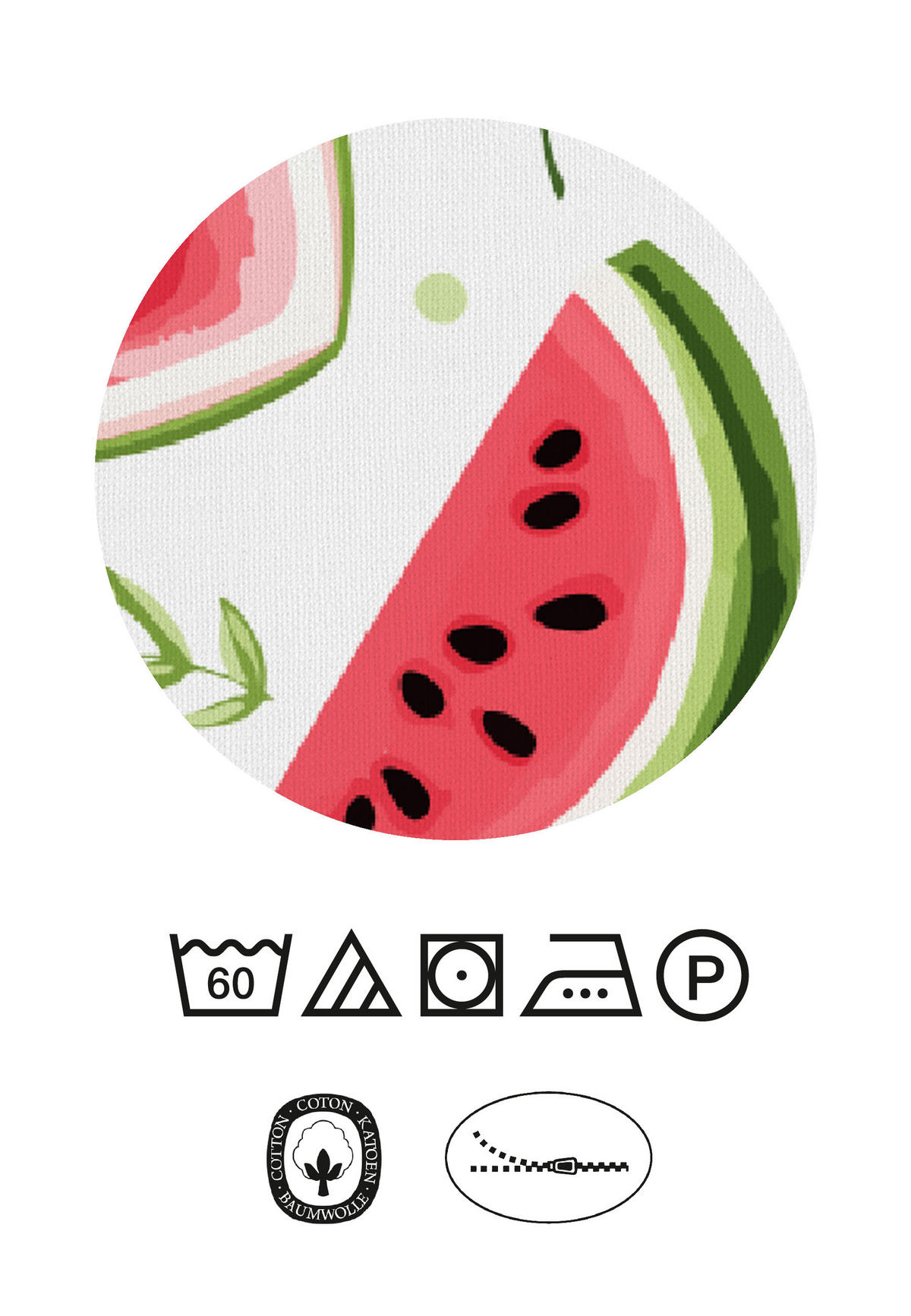 BETTWÄSCHE-GARNITUR Renforcé Wassermelone rot, 135x200 cm + 80x80 cm - Rot, Textil (135/200cm) - Castell