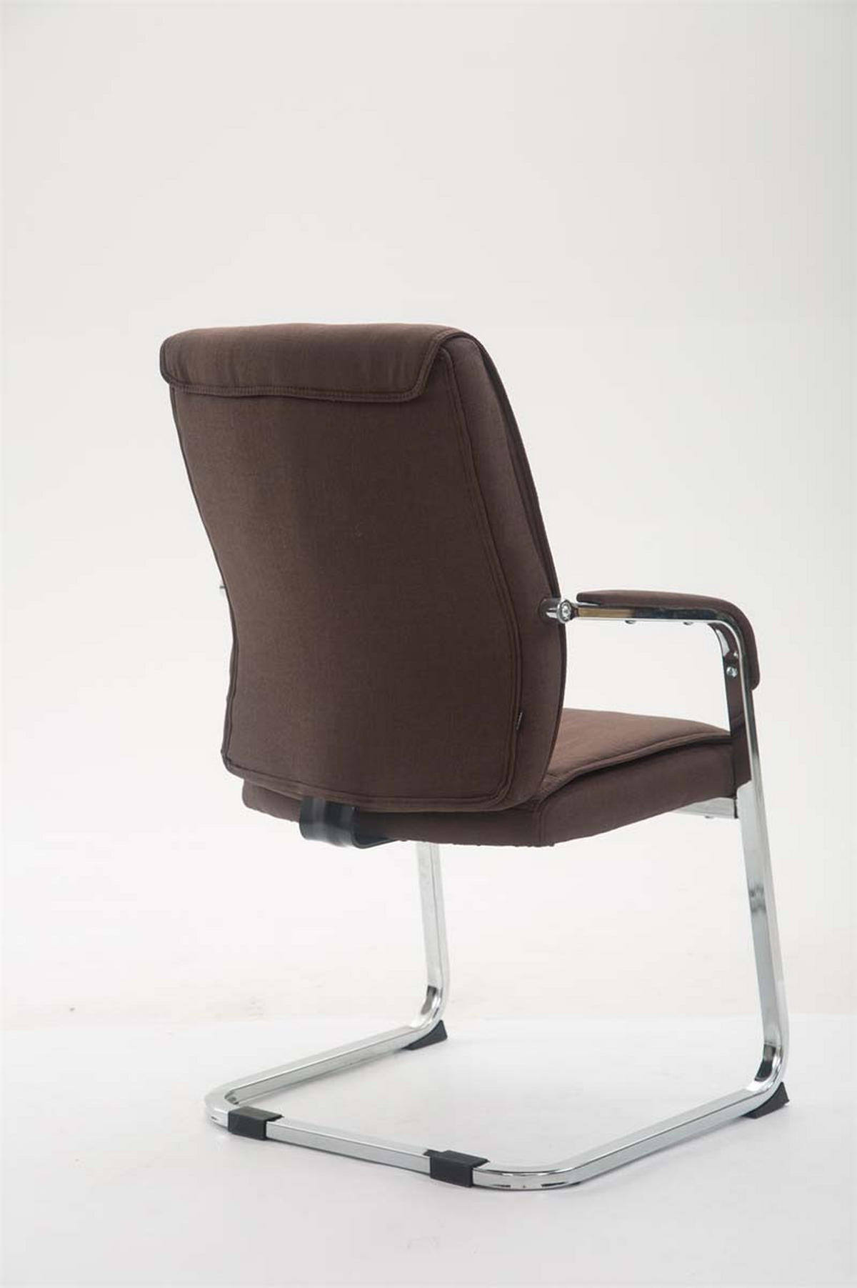 XL Besucherstuhl Miami Stoff Braun Konferenzstuhl Bürostuhl - Braun, Textil (58/102/65cm) - DELUKE