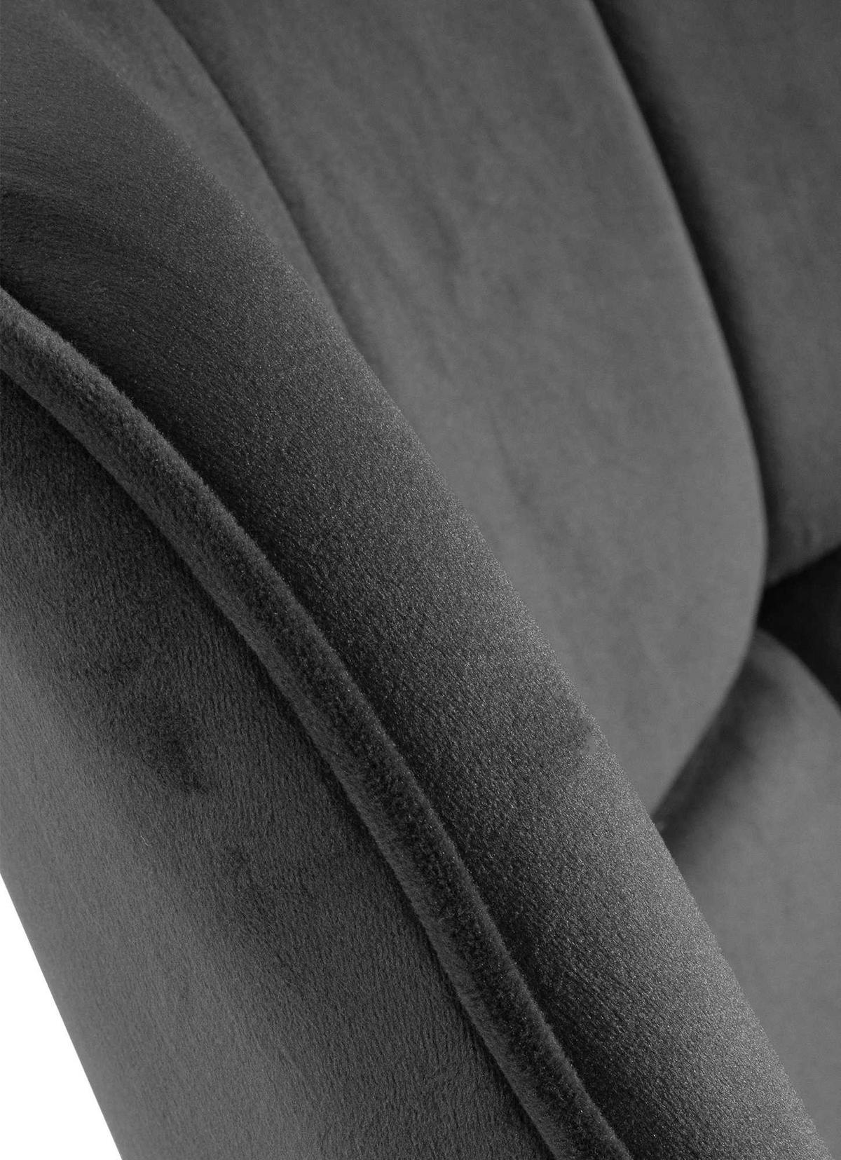 STUHL Samt dunkelgrau - Dunkelgrau/Schwarz, Textil/Metall (65/78/59cm) - CLP