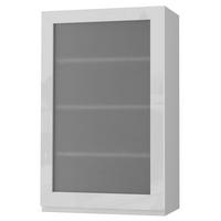 HÄNGESCHRANK Florence W4S/60 Grau / RAL 9003 signalweiß HG 60 / 32,5 / 96cm - Türanschlag rechts - Weiß Hochglanz/Grau, Holz/Holzwerkstoff (60/96/32.5cm) - Feldmann-Wohnen