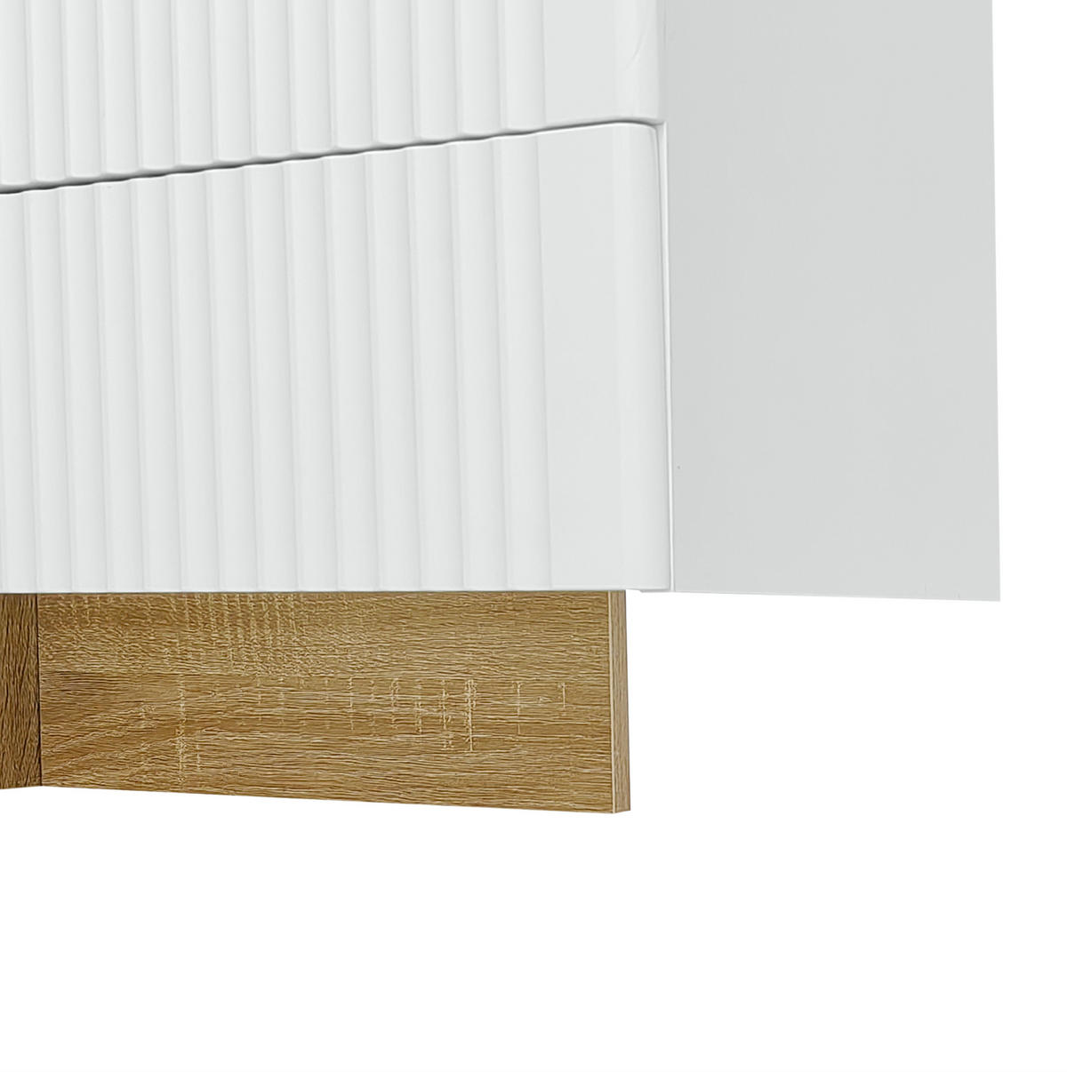 LOWBOARD 190/35/45 cm in Weiß/Gold aus MDF und Spanplatte mit 3 Türen und 2 Schubladen - Weiß, Holzwerkstoff (35/45/190cm) - OKMYHOME