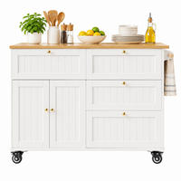KÜCHENINSEL mit Stauraum 133 x 37,3/70 x 88 cm Weiß - Weiß, Holz (70/88/133cm) - Beauniv