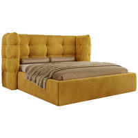 POLSTERBETT FLONELLE CLASSIC 160/200 - Gelb Velvet - Schaum-Matratze - Gelb, Textil (160/200cm) - MKS