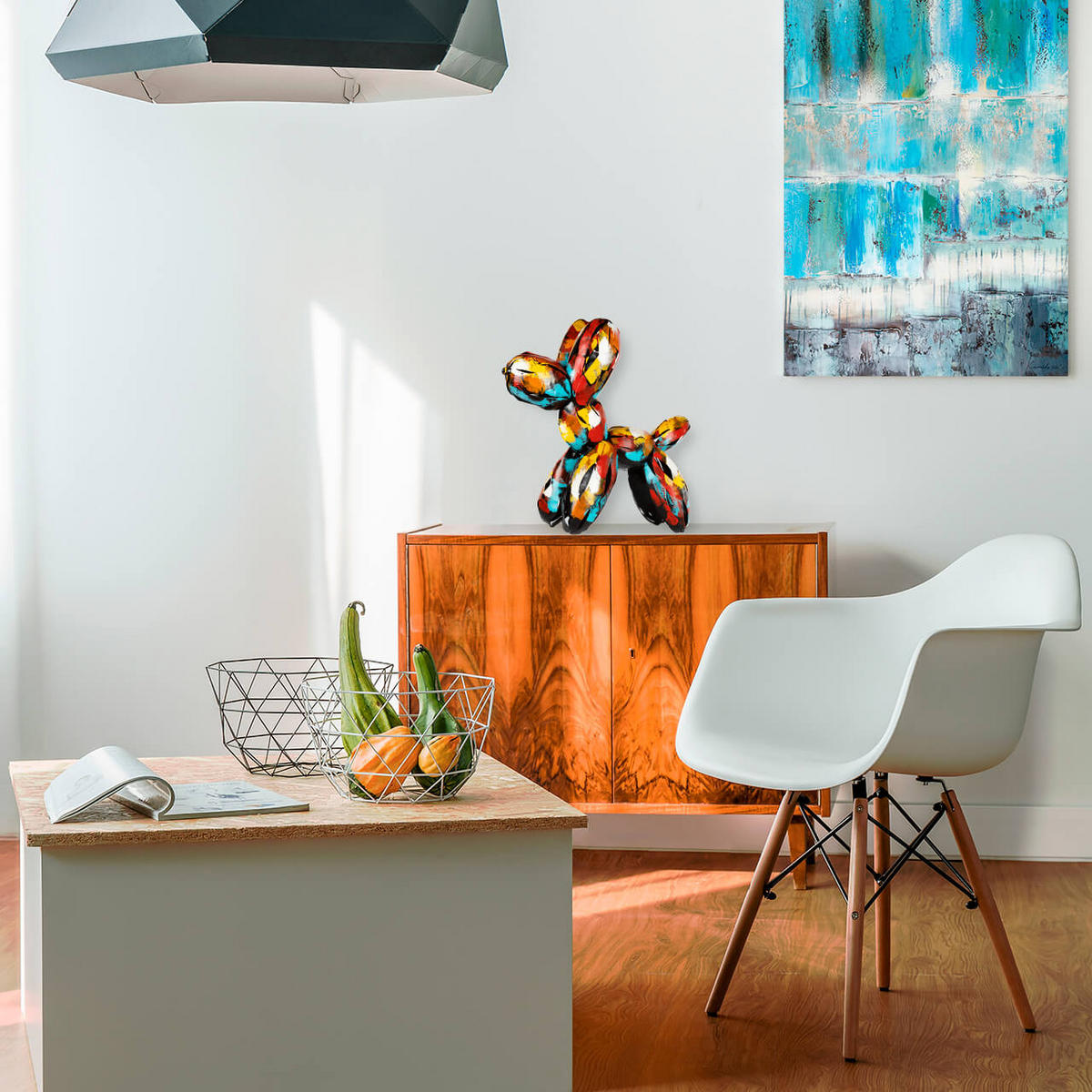 METALLSKULPTUR Bunt 58/58 cm - Multicolor, Metall (4/58/22cm) - KUNSTLOFT
