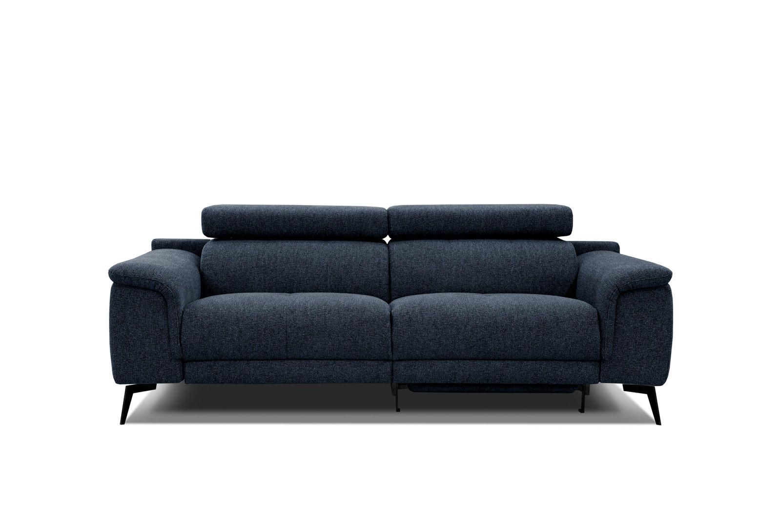RELAXSOFA FIERO 3-Sitzer mit 1 Relaxfunktion, dunkelblau - Schwarz/Dunkelblau, Holzwerkstoff/Textil (212/82/103cm) - Courtois Laville