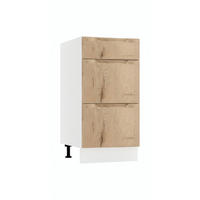UNTERSCHRANK D40S3 - Zivora - 3 Schubladen für effiziente Organisation - Eiche Artisan, Holz (40/82/52.4cm) - ROYAL24_MARKT