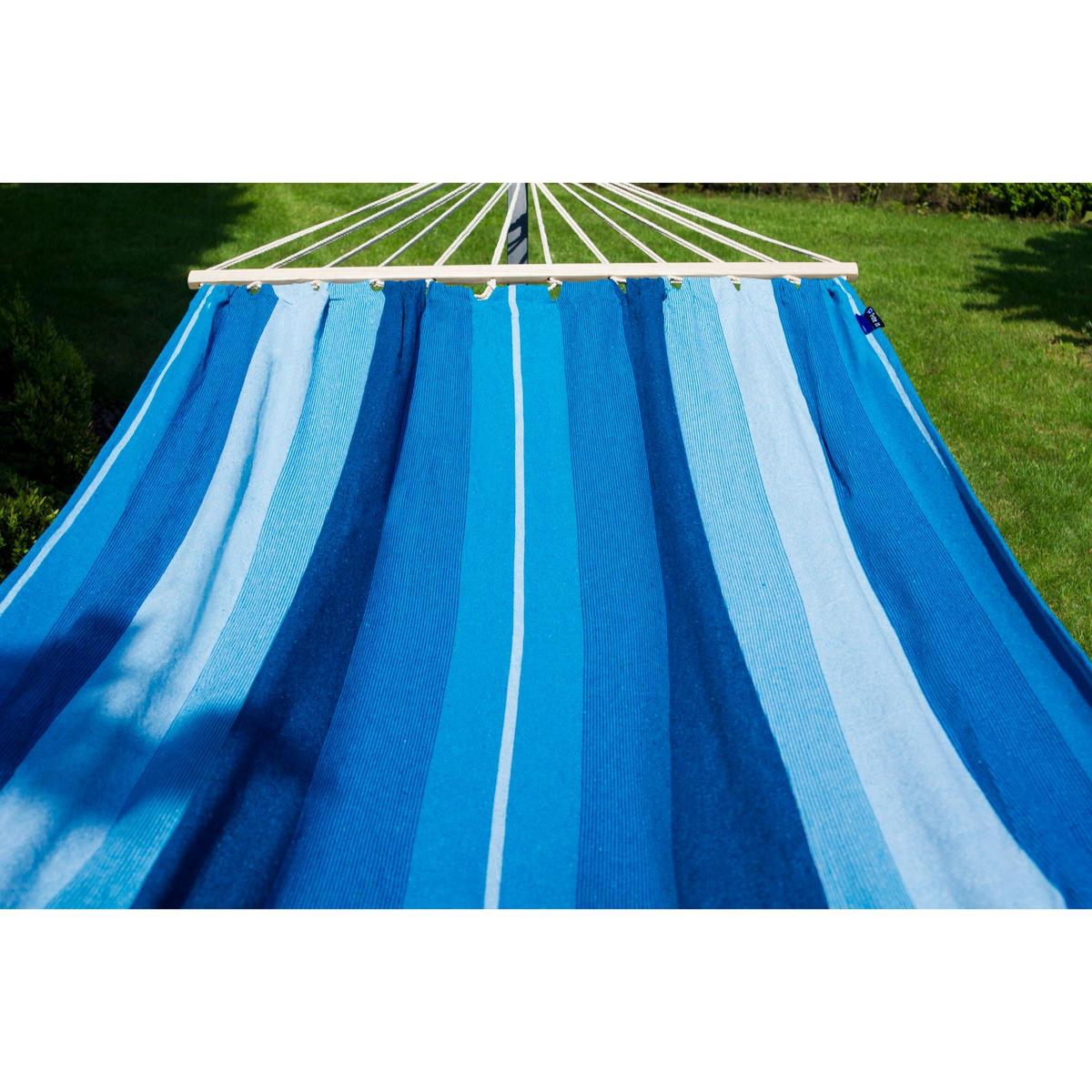 HÄNGEMATTE mit Gestell, 2 Personen, Stabhängematte, XXL, 200 kg, Metall, Blau, einfache Montage - Blau, Metall (370/130/120cm) - Potenza