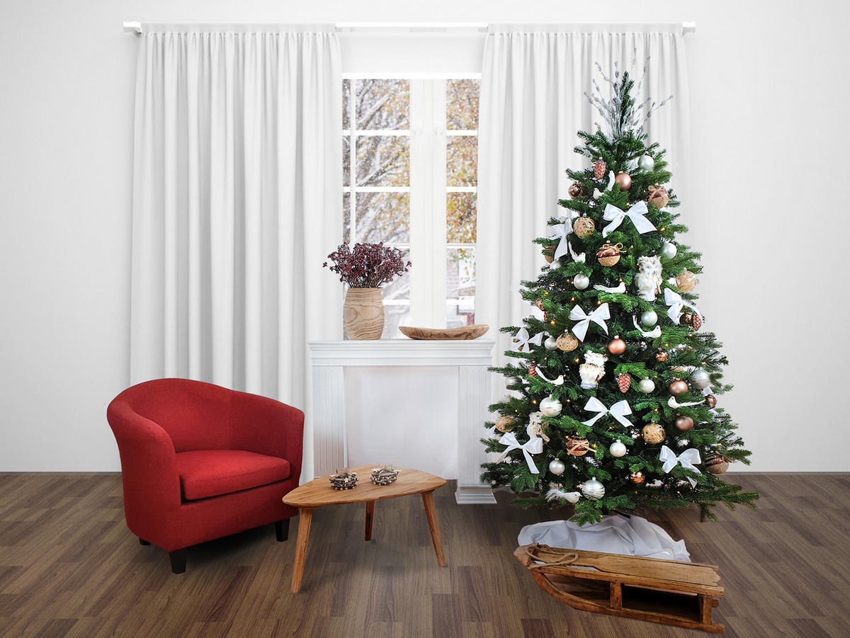 LAALU WEIHNACHTSBAUM künstlich DELUXE Bernard 180 cm, Tannenbaum Christbaum Kunstbaum Dekobaum mit Metallständer - Grün, Kunststoff (180cm) - LAALU