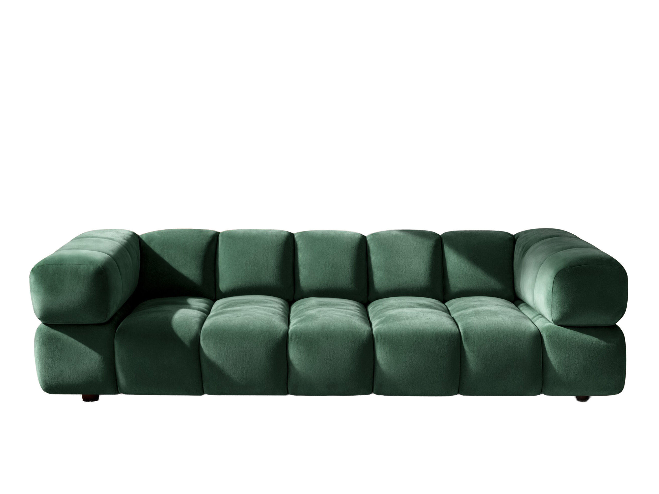 SOFA 4-Sitzer, Couch, Veloursstoff Bluvel, Grün, Averro - Grün, Holz (280/70/96cm) - Kaiser Möbel