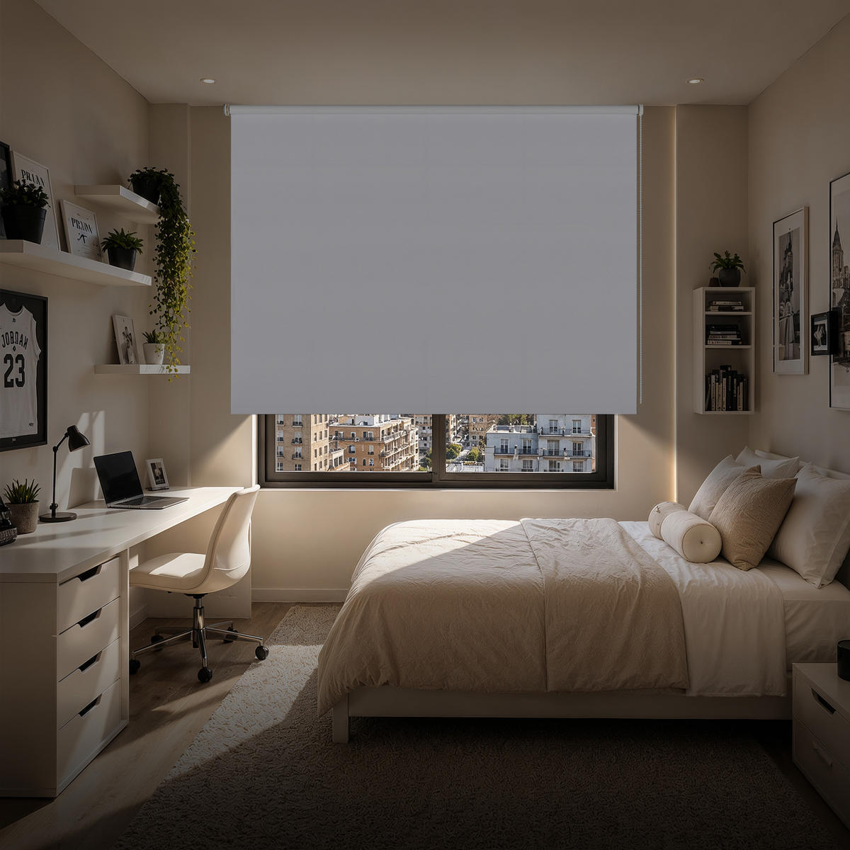 VERDUNKELUNGSROLLO Weiß 200x250 cm - Weiß, Kunststoff (200/250cm) - STORESDECO