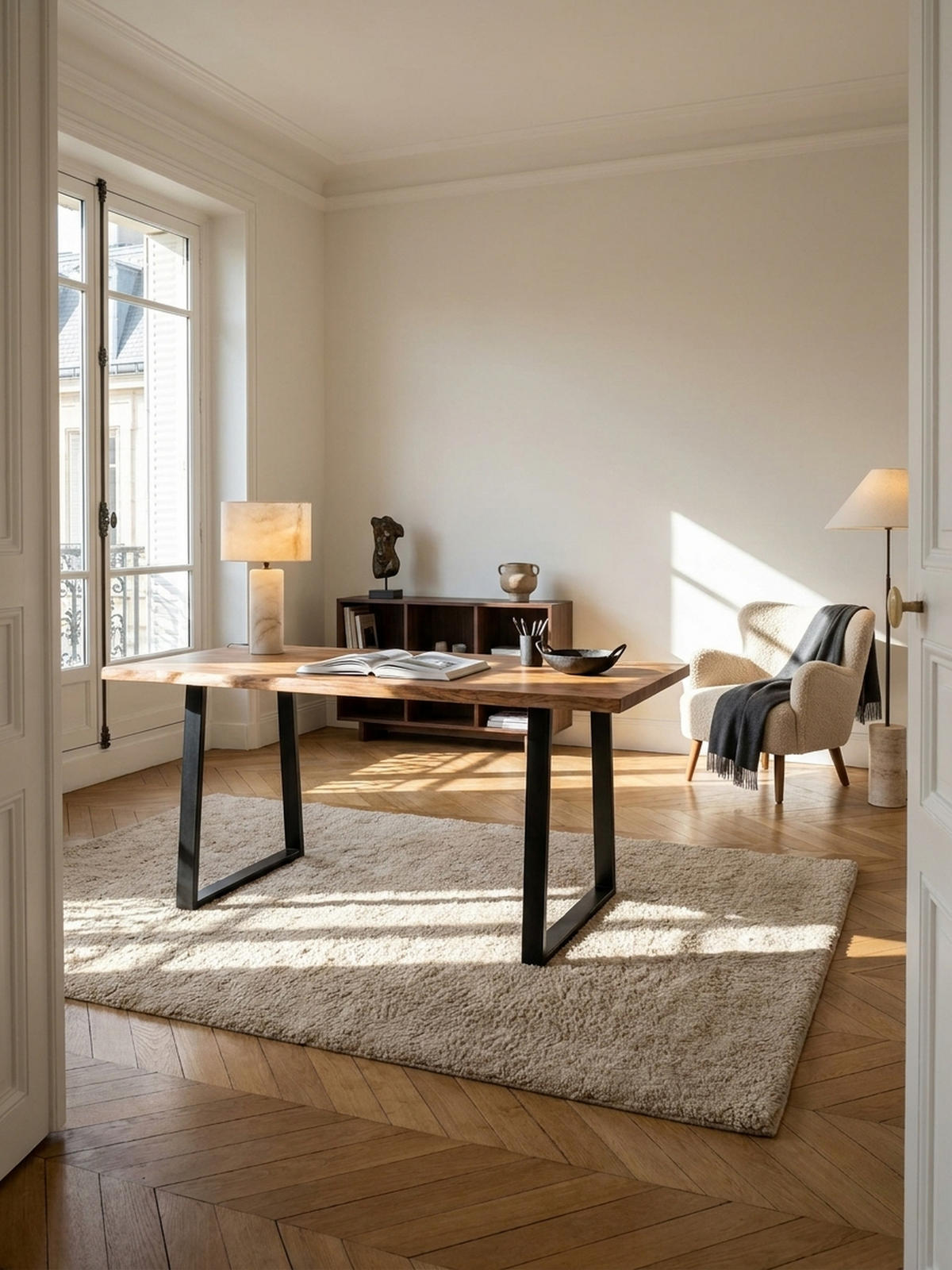 SCHREIBTISCH Massivholz Baumkante Handgefertigt Akazie TARN, Goldbraun-Schwarz 120x60x76 cm - Schwarz/Braun, Holz/Metall (60/120/76cm) - KADIMA DESIGN