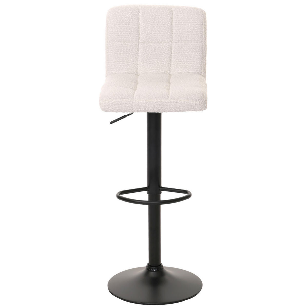 BARHOCKER 2er-Set gepolstert mit Lehne Sitzhöhe 63-83cm höhenverstellbar drehbar Stoff Boucle Weiß - Weiß, Textil (38/107/41cm) - PROREGAL