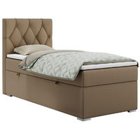 BOXBETT ALDA 90/200 Braun Kunstleder - H3 - Links Seite - Braun, Holz/Textil (90/200cm) - MKS