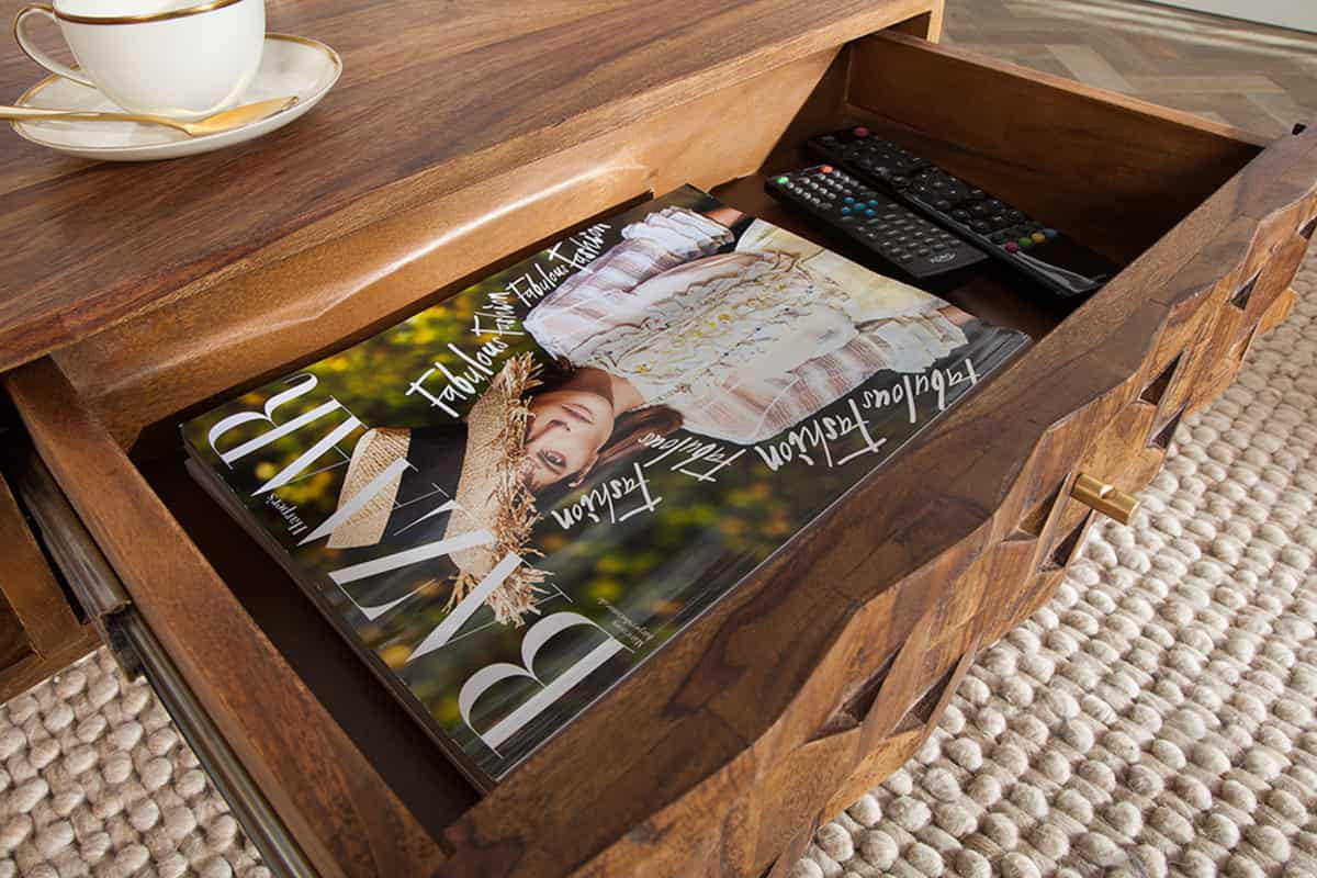 COUCHTISCH MYSTIC LIVING Sheesham rechteckig Natur 100cm - Braun, Holz (52/100/40cm) - riess-ambiente
